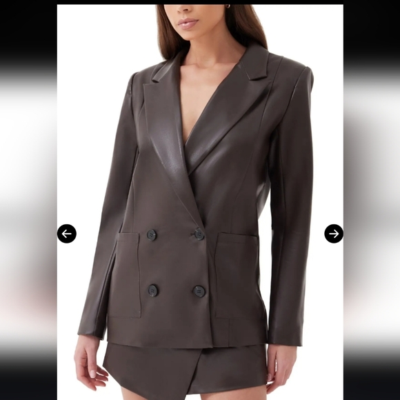 4th Reckless Jackets & Blazers - 4th and Reckless Women Brown Faux Leather Jacket Size Large